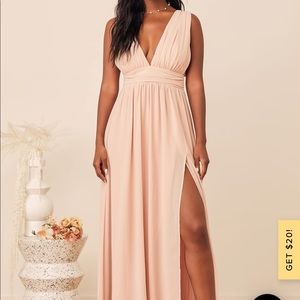Lulus Heavenly Hues Blush Maxi Dress